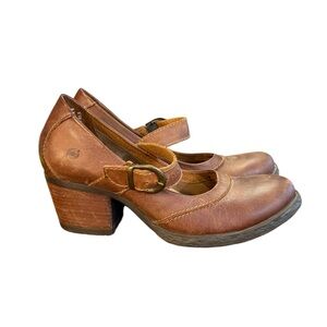 Born Brown Leather Heels